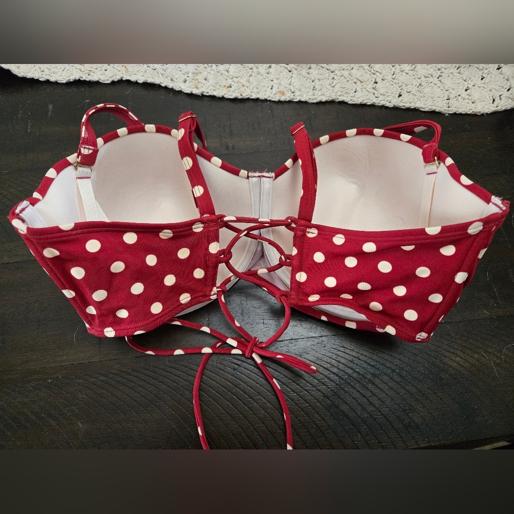 Adore Me Polka Dot bikini top sz 38dd - Picture 2 of 4